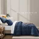 Oli Anderson Velvet Quilt Set King Size - Lightweight Bedspread Coverlet - Soft Velvet Comforter Set - Reversible Quilted Bedding Set for All Seasons - Navy Blue - 3 PCS (1 Quilt, 2 Pillow Shams)