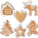 Christmas Cookie Cutters 6 PCS, 4'', Gingerbread Man, House, Christmas Tree