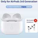 Wireless Charging Case Replacement for air pods 3rd Generation, for Air Pods 3 Charger Case with Bluetooth Pairing Without Earbuds, White