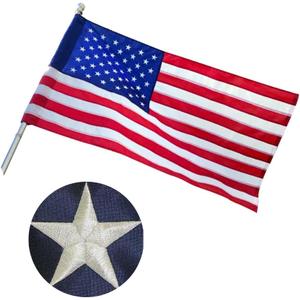 Pole Sleeve 2.5x4 Ft American flag Outdoor Banner Style,Heavy Duty Longest Lasting Nylon USA Pole Sleeved ,All-Weather Durable American Flags Sleeve For Outside,Embroidered Stars,Sewn Stripes,US Flag Sleeve