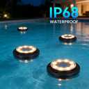 Flacchi Solar Lights Outdoor Waterproof - 2-in-1 Solar Powered Ground Lights Outdoor Solar Disk Light Landscape Light for Deck Step Patio Yard Pathway Walkway Driveway Garden (Warm White, 12 Pack)