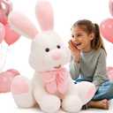 MorisMos Large Bunny Stuffed Animal 31.5'' Giant Stuffed Rabbit Toy for Kid Girl Boy,USADesigned White Big Rabbit Plush, Jumbo Bunny Gifts for Easter