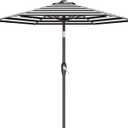 AreShark 7.5FT Patio Umbrella Table Market Umbrella w/Tilt and Crank, Heavy-Duty Outdoor Umbrellas for Pool, Deck, Garden and Backyard, Black & White Stripe