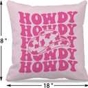 Hot Pink Preppy Western Pillow Covers 18x18 Set of 4, Preppy Pillows, Howdy Pillow, Cowgirl Room Decor, Western Room Decor for Teen Girls, Pink Cowgirl Decor, Preppy Decorative Pillows