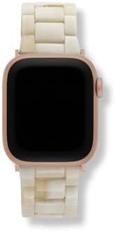 MACHETE Compatible with Apple Watch Band 38mm 40mm 41mm 42mm 44mm 45mm 49mm, Fashion Acetate Resin iWatch Band for SE Series 9/8/7/6/5/4/3/2/1 Ultra 2 1 Women Men (Alabaster)