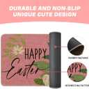 Artoid Mode Pink Rabbit Flowers Bunny Eggs Happy Easter Doormat, Home Decor Low-Profile Switch Rug Door Mat Floor Mat for Indoor Outdoor 17x29 Inch