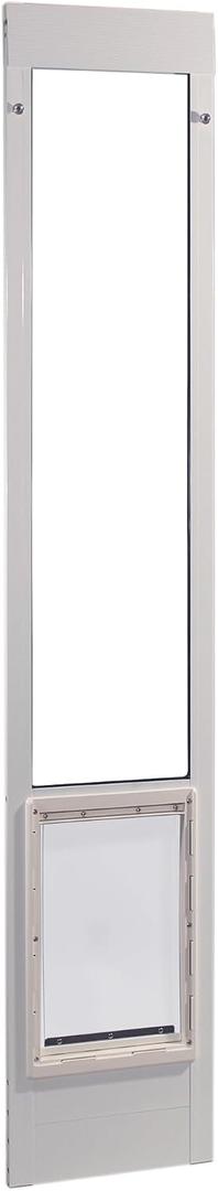 Ideal Pet Products Aluminum Pet Patio Door, Adjustable Height 77-5/ 8" to 80-3/ 8", 15" x 20" Flap Size, White