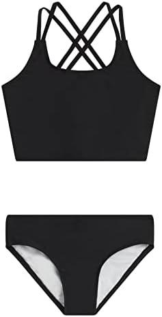 Kanu Surf Girls' Waverly UPF 50+ Beach Sport Criss-Cross Tankini , size 12
