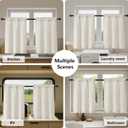Gwine Natural Short Curtains 45 Inch Length for Living Room, Light Filtering Faux Linen Textured Window Curtain Drapes, Farmhouse Small Window Drapes for Bedroom, 30Wx45L inch, 2PCS