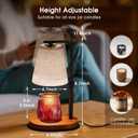 Candle Warmer Lamp with Timer Dimmable, Adjustable Height Candle Warmer Light for Jar Candles with 2 Bulbs, Christmas Birthday Gifts for Women Mom, House Warming Gifts New Home, Room Office Home Decor