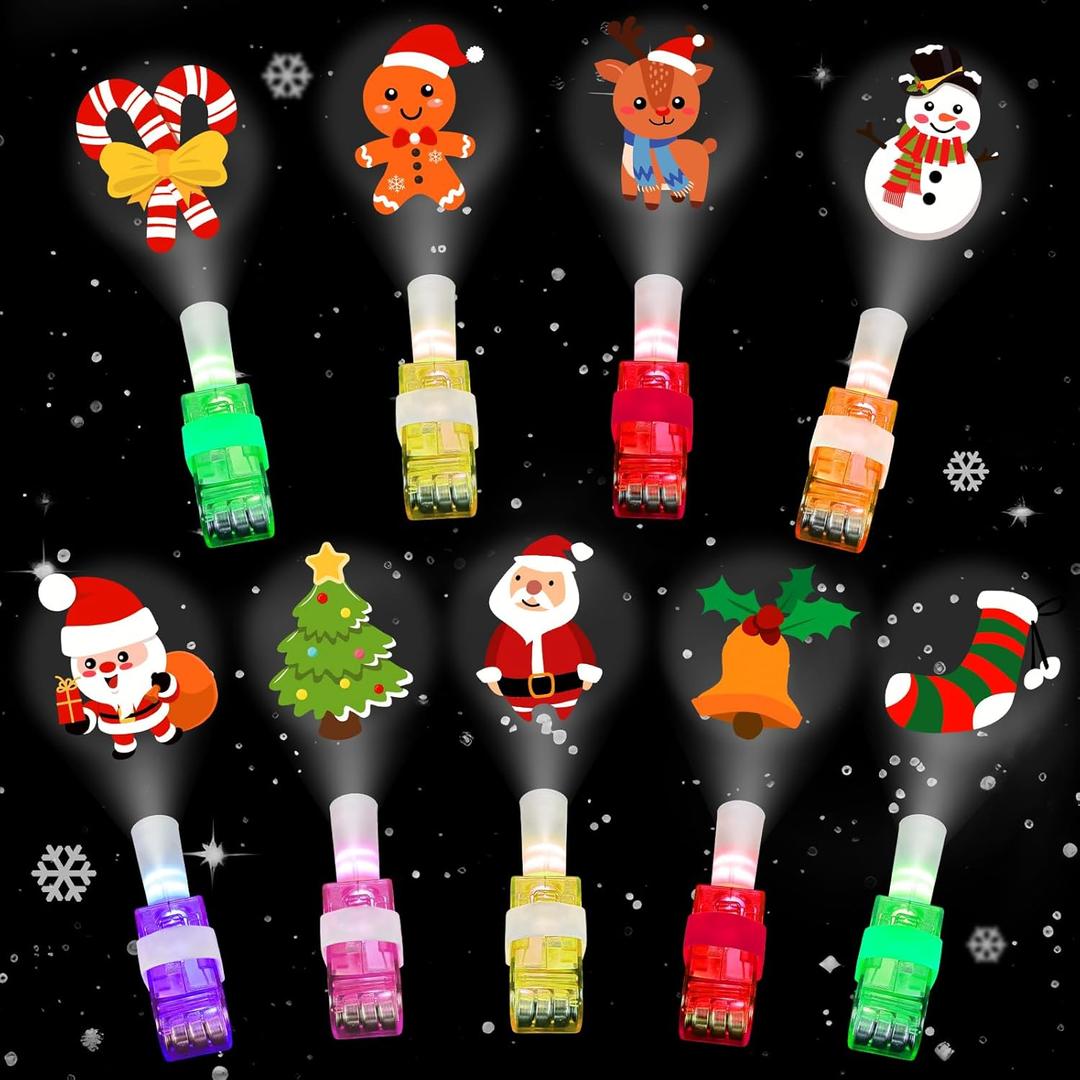 36 PCS Light Up Finger Lights Christmas Party Favors Stuffers Xmas Glow in The Dark Toys Bulk Christmas Stocking Goodie Bag for School Classroom Prizes Holiday Treats Gifts Party Supplies