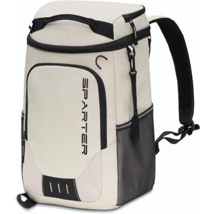 SPARTER Backpack Cooler Insulated Leak Proof 33/49 Cans, 2 Insulated Compartments Thermal Bag, Portable Lightweight Beach Travel Camping Lunch Backpack for Men and Women (Brown)