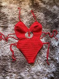 Red Swimsuit and Bathing , Swimwear for Women Size XL, Red