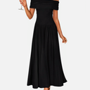 ZESICA Women's Off The Shoulder Maxi Dress 2025 Summer Sleeveless Casual Slim Swing Pleated Formal Party Dresses, Size S