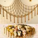 Stuffed Animal Hammock-Large Stuffed Animal Net For Toys Corner-Hanging Stuff Animal Toy Storage Organizer For Plush Plushie Display Caramel Toy Storage Girl Room Bedroom Boho Nursery Decor (Standard(41.5"L x 55.2"W x 41.5"H))