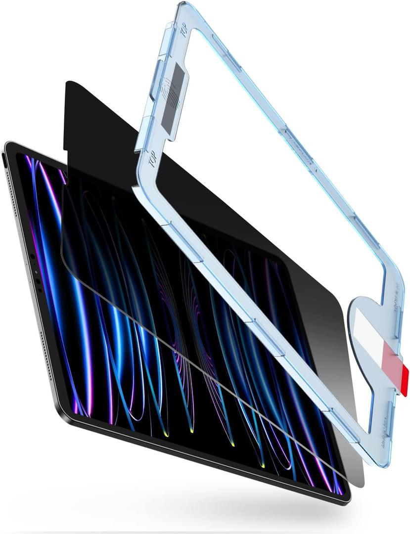 bersem Privacy Screen Protector Compatible with iPad Pro 12.9 (2022 & 2021 & 2020 & 2018 Models) Anti-Spy, Tempered Glass Film, EZ kit