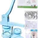 DCBADGE Button Maker Machine, Button Pin Maker (3rd Gen) Installation-Free DIY, Button Press Machine Kit with Free Button Parts&Circle Cutter&Wrench Gadget (Light Blue, 58mm2.25in)