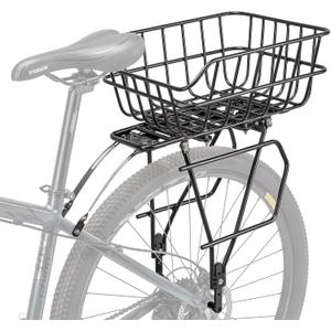 CXWXC Rear Bike Rack with Basket - Bike Cargo Rack for Disc Brake/Non-Disc Brake Mount - Bicycle Pannier Rack, Touring Carrier Rack fit 26-29 and 700c