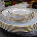 White Plastic Plates With Gold Trim