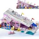 Pink Girls Ski Resort Winter Village House Building Set Compatible with Lego Friends Snow Cabin Collection, Construction Educational Toy for Kids Age 8-12 and Up 1042 PCS