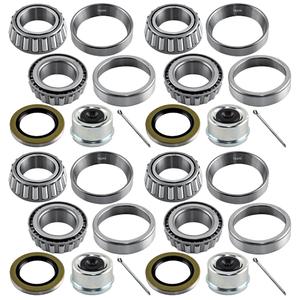 4 Sets 15123/245 25580/20 Trailer Bearing Kits for 5200-6000 lbs Axle, Trailer Axle Bearing Kit with 2.44 Dust Cap, Grease Seal, Cotter Pin, Rotating Quiet and High-Speed Trailer Bearing