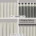 KOUFALL Short Linen Blackout Curtains 45 Inch for Small Windows, Boho RV Curtains for Camper Windows, Thermal Curtains for Kitchen Bedroom, Wide 52x45 Inches Long, Cream Beige