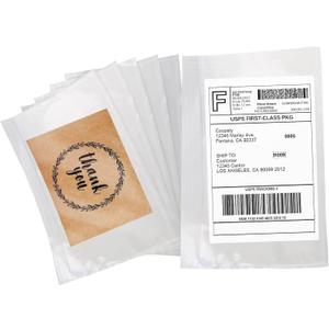 Coopaty 6" x 9" Adhesive Packing List Envelopes Clear Plastic Mailing Shipping Envelope Pouch (200 Pack)