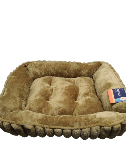 Large Cat Beds - Orthopedic Dog Bed for Medium Dogs, Rectangle Pet Bed with Fluffy Removable Washable Cover, 25x21x9inches, Camel