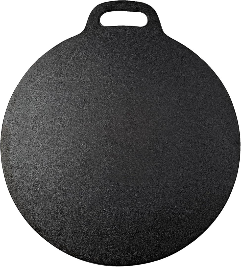 Victoria 12-Inch/30.5-Centimeter Cast Iron Tawa Dosa Pan, Cast Iron Pizza Pan and Crepe Pan with Loop Handle, Seasoned with Flaxseed Oil, Made in Colombia