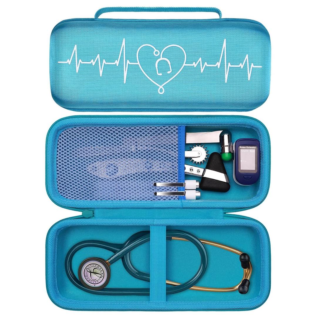 Stethoscope Case for 3M Littmann Cardiology III,II,IV,3M Littmann Master Cardiology/MDF MDOne Stainless Steel Stethoscope Nurse Accessories and Medical Equipment (Light Blue Outer+Light Blue Inner)