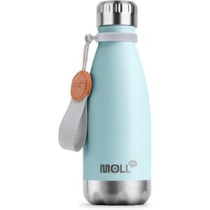 12 oz Water Bottle for School-Small Stainless Steel Vacuum Insulated Water Bottles-Leak Proof for Boys Girls (Baby Blue)