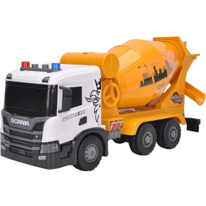 Official Licensed Scania Friction Toy Truck Extra Large Friction Truck with Lights and Sounds Friction Toy Truck for Kids (Cement Mixer Truck)