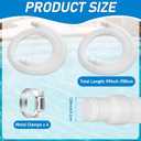 2 Pack 1.25×59in EVA Pool Professional Hoses with 2026 Upgrade Flexible Tube Head and 4 Metal Clamps for Above Ground Pools Pump Replacement Hose Pool Supply for Heavy Duty Hose (White)
