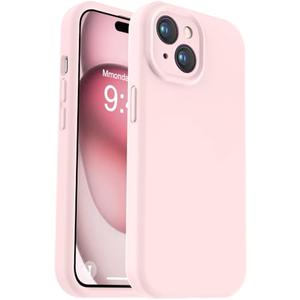 Vooii Compatible with iPhone 15 Case, Upgrade Defender Liquid Silicone, [Enhanced Camera Protection] [Soft Anti-Scratch Microfiber Lining] Shockproof Phone Case for iPhone 15 6.1 inch - Chalk Pink