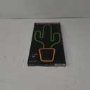 Isaac Jacobs 19 x 10 inch LED Neon Green Cactus with Yellow Planter Wall Sign for Cool Light, Wall Art, Bedroom Decorations, Home Accessories, Party, and Holiday Dcor: Powered by USB Wire (CACTUS)