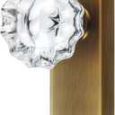 2 Pack Antique Brass Single Sided Crystal Dummy Door Knobs Interior, Vintage Glass Dummy Door Knobs with Long Plate