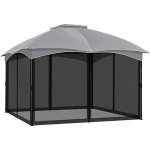 COWVIE Gazebo Replacement Netting Screen, 10' x 12' Universal Gazebo 4-Panel Mosquito Sidewalls with Double Zippers for Outdoor Patio (Only Netting)