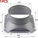 Antrader 4 Inch Duct Connector Flange, Metal Straight Pipe Flange Square to Round Interface Air Duct for Ventilation,Cooling, Heating and Air Conditioning Systems,1Pcs