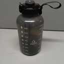 AQUAFIT 1 Gallon Water Bottle with Time Marker - Straw & Chug Lid - BPA Free Gym Water Bottle with Straw - Big Gallon Jug (Gray, 128 oz - 2 Lids)