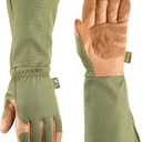 Wells Lamont Rosetender Gardening Gloves for Women  Thorn Proof Garden Gloves, Grain Leather Long Gloves for Pruning & Yard Work, 4129-300, Large (Green)