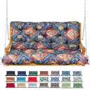 Porch Swing Cushion with Backrest,Waterproof Bench Cushion for Outdoor Furniture,2-3 Seater Replacement Thickened Swing Cushion with Ties,Patio,Outdoor,Backyard and Garden (Bohemian,47x40)