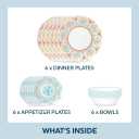 Corelle Terracotta Dreams Dinnerware Set for 6 18 Pieces Dinner Plates, Appetizer Plates, and 18 Oz Bowls Dishwasher, Microwave, and Freezer Safe Proudly Made in the USA
