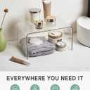 Syntus Cabinet Shelf Organizer, 4 Pack Spice Organization for Cabinet, Seasoning, Plate Organizer Shelf Riser, Clear