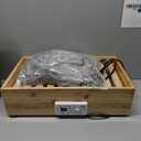 Premium Solid Wood Foot Warmer - Includes a Soft Throw Blanket, 21.7x11.8x6.3 Inches, Auto Temperature Control with Timer, Safe & Quiet Heating for Home Office