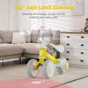 allobebe Baby Balance Bike, Cute Toddler Bikes 12-36 Months Gifts for 1 Year Old Girl Bike to Train Baby from Standing to Running with Adjustable Seat Silent & Soft 3 Wheels (Shinning yellow)