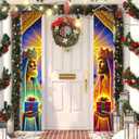 2 x Wise Man Christmas Door Banner 11.8x70.9 Inches Nativity Magi Porch Sign Vertical Hanging Religious Holiday Decoration Outdoor Front Door Entryway Christian Xmas Wall Dcor