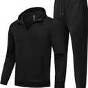 MoFiz Men's Tracksuits Sweatsuits for Men Athletic Set 2 Piece Track Suits Jogging Casual Warm Up Full Zip Running Sports (XX-Large, D01-black)