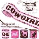 4Rolls Cowgirl Wired Edge Ribbon Pink Bandana Rodeo Horse Racing Themed Fabric Ribbon for Western Cowgirl Birthday Party for Gift Wrapping Hair Bow Making Supplies