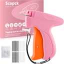 Stitch Gun for Clothes - Handheld Stitch Gun Quick Clothing Fixer - Tagging Gun - Includes 6 Needle, 1000 Black Fasteners & 1000 White Fasteners (Pink,Orange)