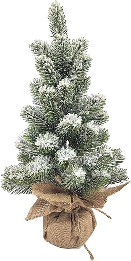 Generic 17.72in Desktop Flocking Christmas Tree, Space Saving & Reusable, Ideal Xmas Tabletop Decoration for Indoor Festivities
